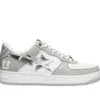 BapeSta White Leather Silver Logo AF 1