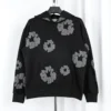 Denim Tears Cotton Wreath-Print Hoodie "Black"