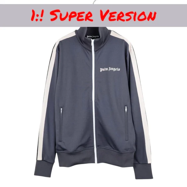 Palm Angels Classic Track Jacket Dark Gray/Beige