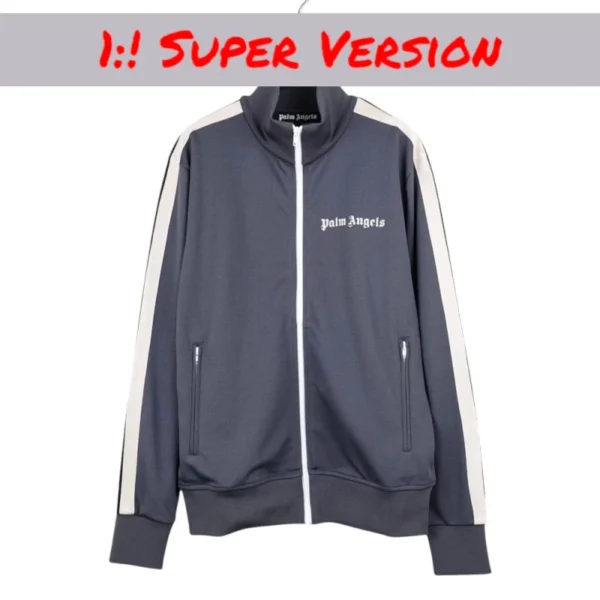 Palm Angels Classic Track Jacket Dark Gray/Beige